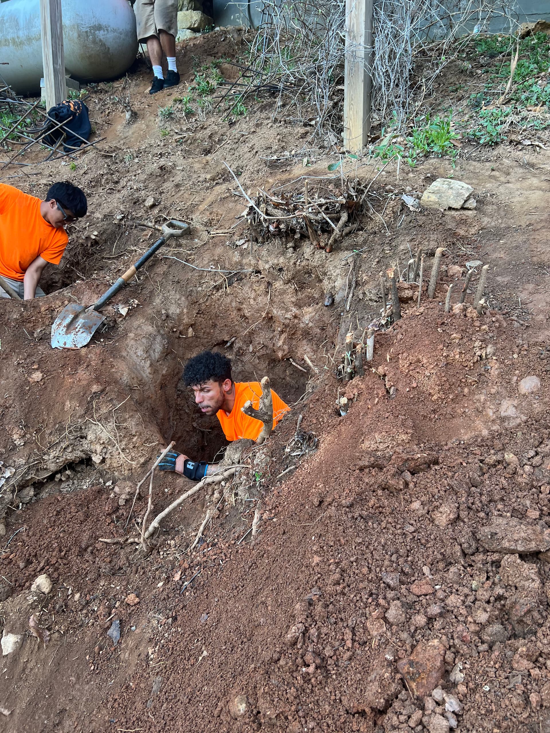 Gallery photos for Hand-Dug Footers for a Custom Trex Deck on Mountain Terrain: Image #2