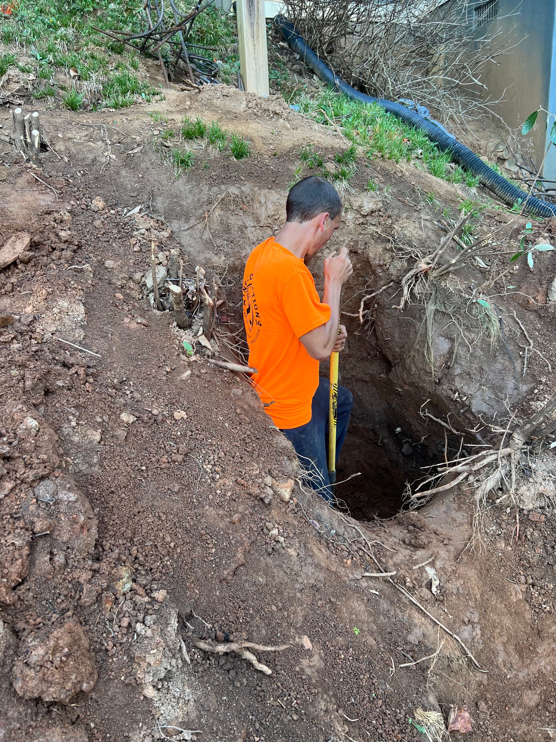 Gallery photos for Hand-Dug Footers for a Custom Trex Deck on Mountain Terrain: Image #1