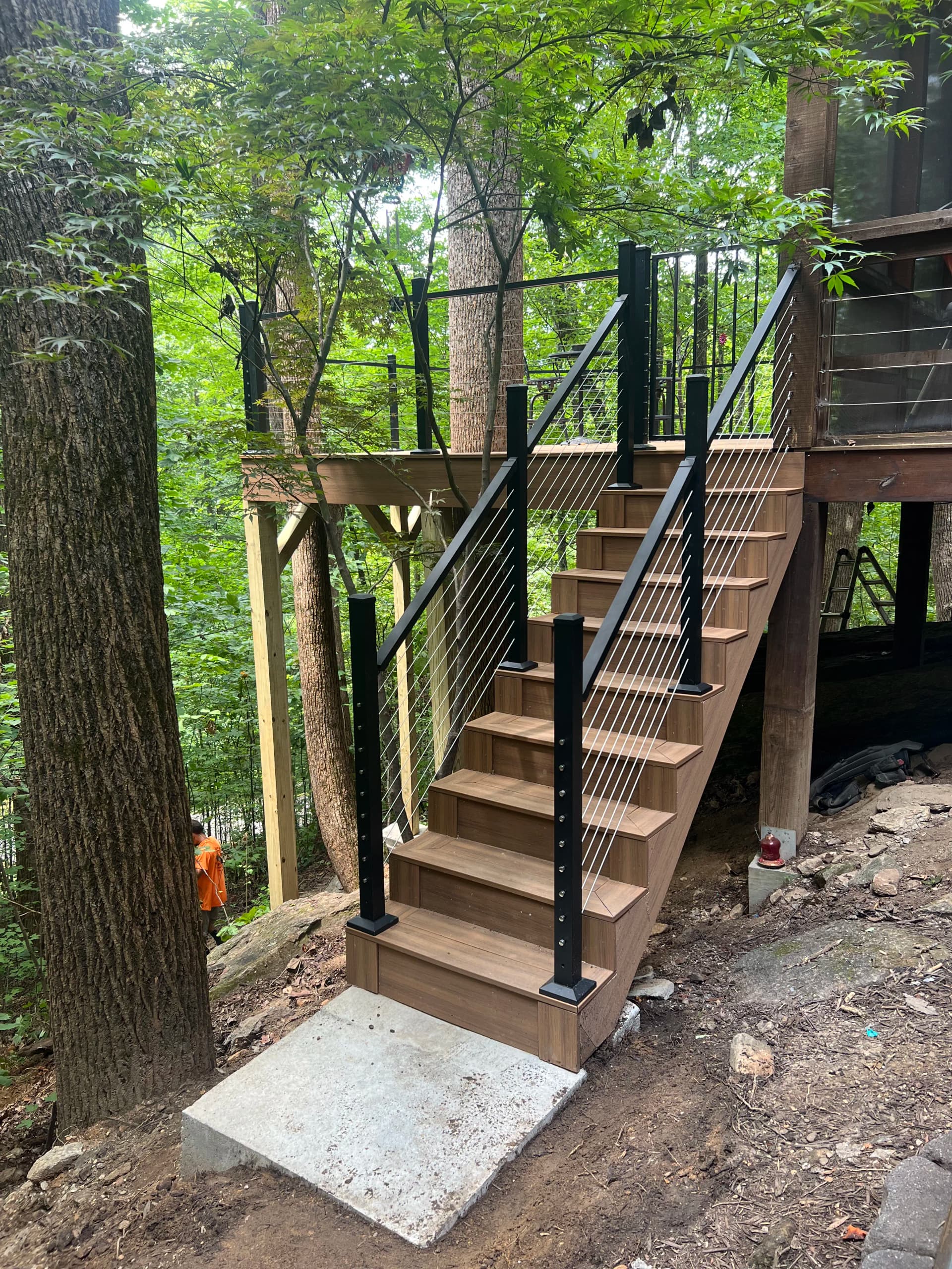 Gallery photos for Custom Cable Rail Deck Built Into the Tree Line in Lake Lure: Image #8