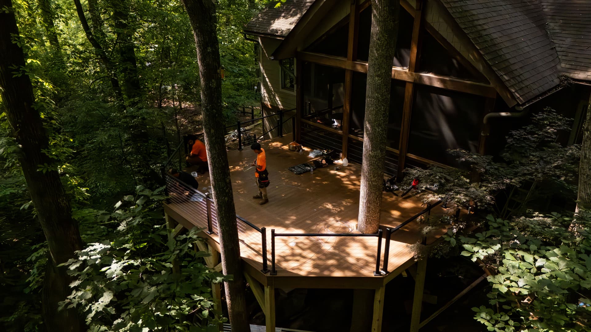 Gallery photos for Custom Elevated Deck Build on a Steep Lake Lure Site: Image #2