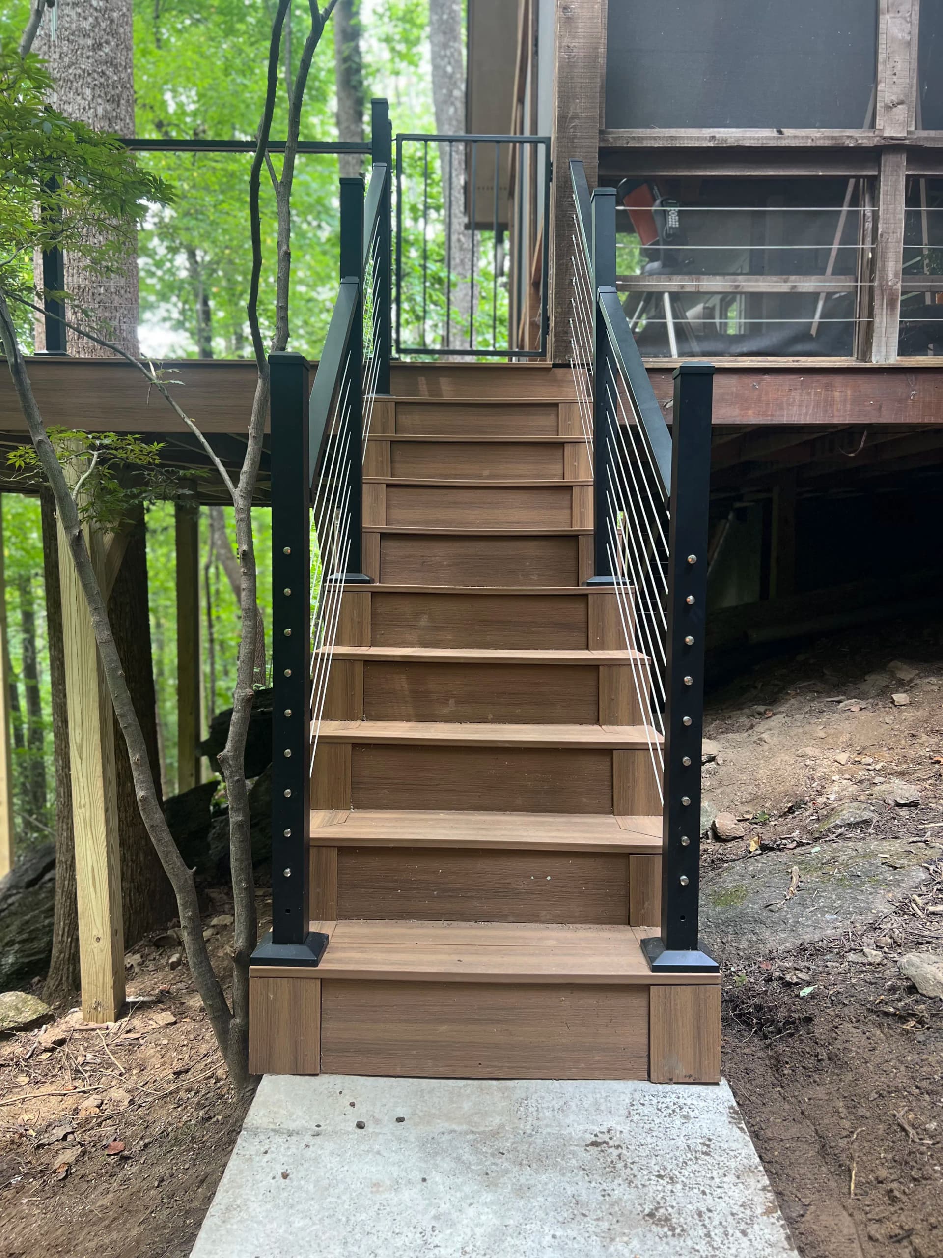Gallery photos for Custom Cable Rail Deck Built Into the Tree Line in Lake Lure: Image #9